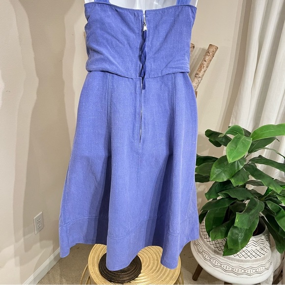 16 Louis Vuitton Lavender Bustier Linen | Silk Midi Dress • 38 - Picture 12 of 17